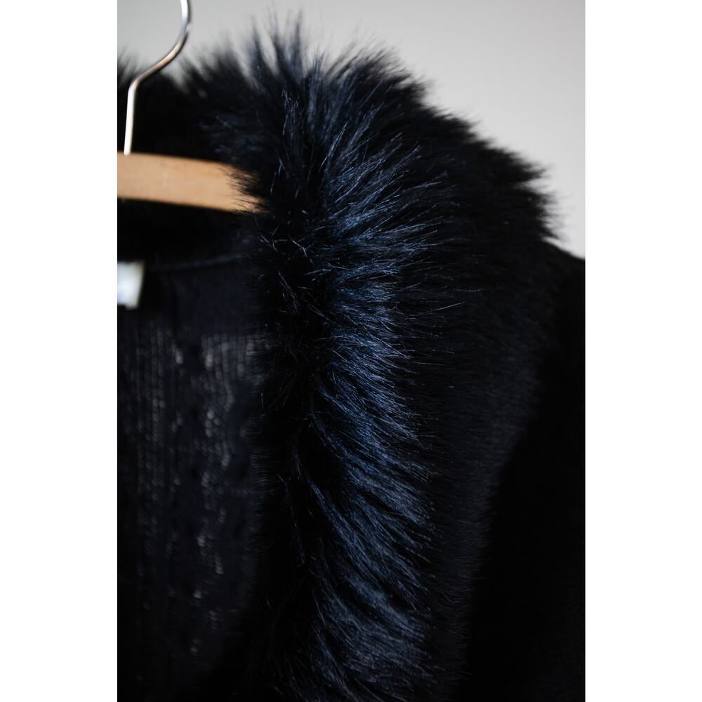 Fur Collar Cropped Cardigan Small Y2K Ann Taylor Loft - Picture 5 of 7